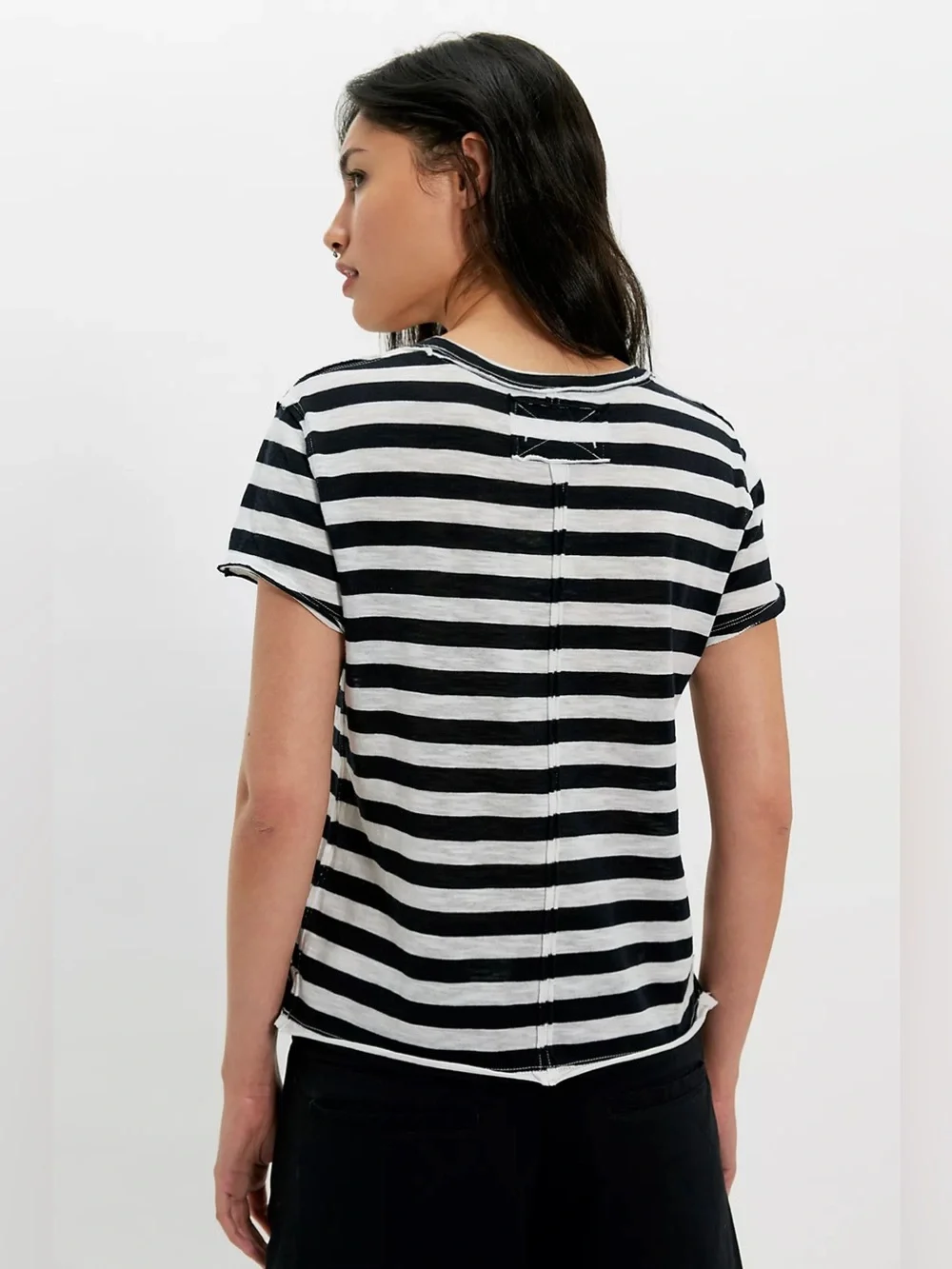 NWT! Free People We The Free Nora Striped Cotton Tee Sz Small